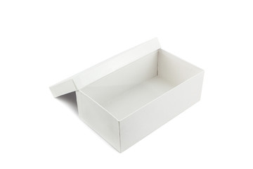 White shoe box on white background with clipping path.