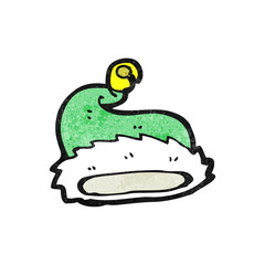 cartoon green santa hat