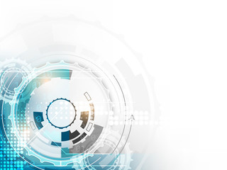 Technology abstract vector background, circuit board and halftone effect, design with place for your content