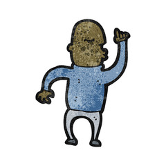 cartoon bald man with idea