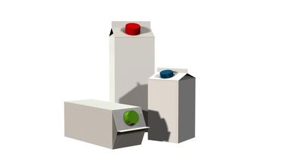 Milk Carton Packages Blank White - isolated on white 