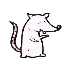 cartoon white rat