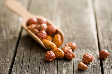 various sugared nuts in scoop