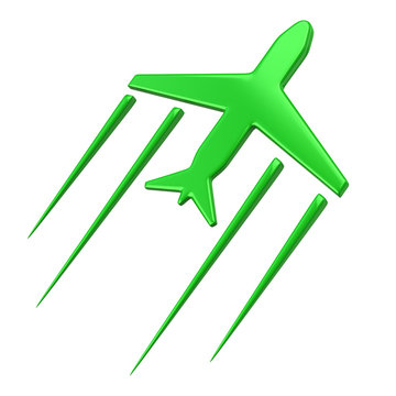 Green airplane symbol 
