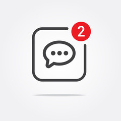 Obraz premium Message Notification Icon