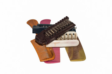 old comb on paper background