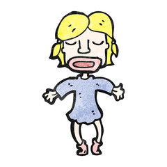 cartoon happy blond girl