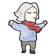 cartoon middle aged woman