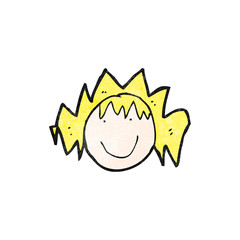 child's drawing of a happy female face