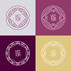 Vector floral frames