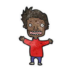 cartoon stressed boy