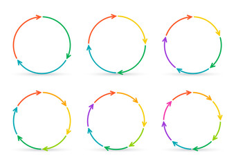 Vector circle arrows for infographic.