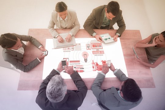 Composite image of business interface