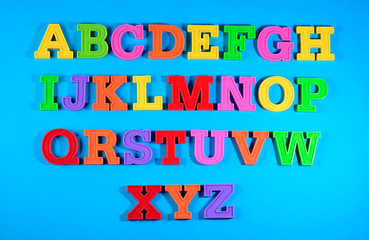 Colorful plastic alphabet letters
