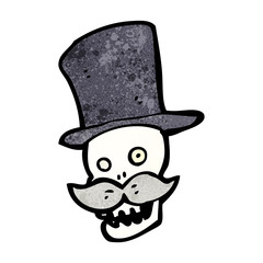 cartoon skull with mustache