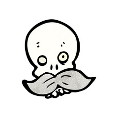 cartoon skull with mustache