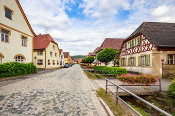 Fototapeta na wymiar Picturesque Kleukheim Village in Bavaria, Germany
