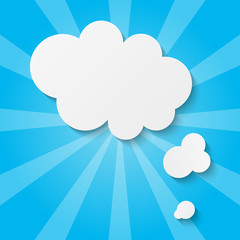 Paper clouds on blue background 