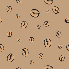 Vector seamless coffee beans background