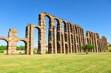 Roman aqueduct of Los Milagros, Merida, Extremadura, Spain