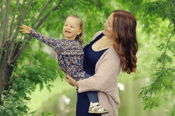 little girl for a walk in the park