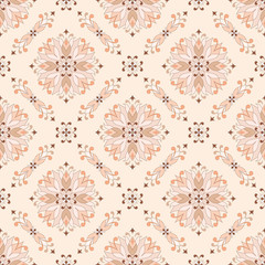 Floral seamless texture on a beige background.