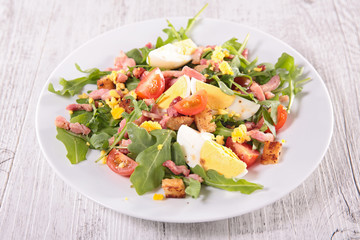 salad with egg,bacon and tomato