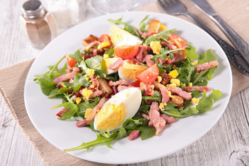 salad with egg,bacon and tomato