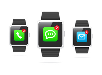Smart Watch Call, Message & Mail Notification Icons
