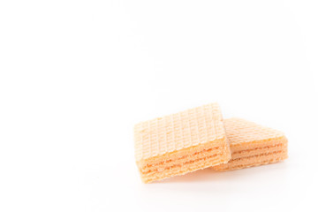 orange wafer on white background