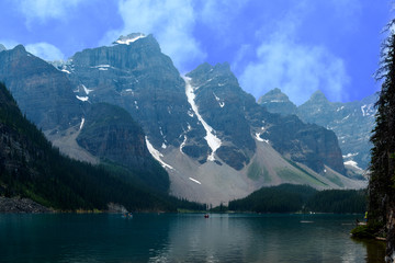 Naklejka na ściany i meble Mountains with blue lake