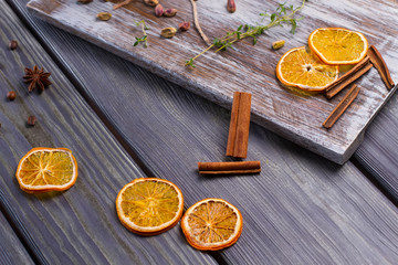 Sliced dried orange.