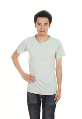 Fototapeta premium man with blank t-shirt