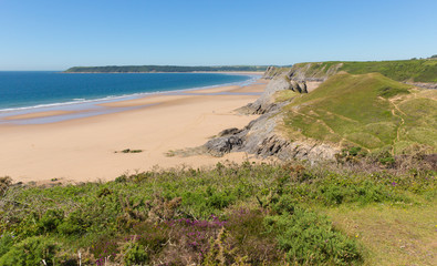 Pobbles beach The Gower Peninsula Wales uk by Three Cliffs Bay