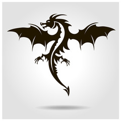 Vector dragon with shade