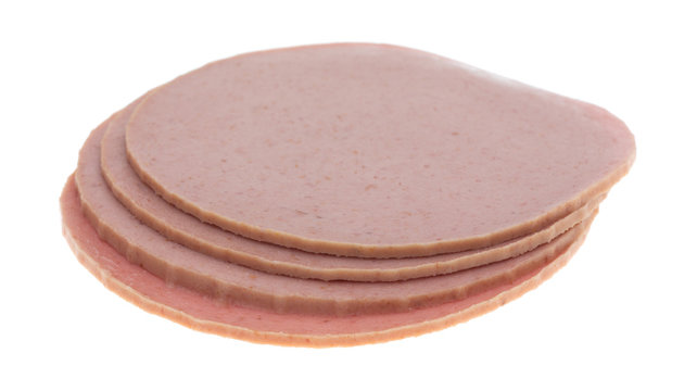 Small stack of bologna slices