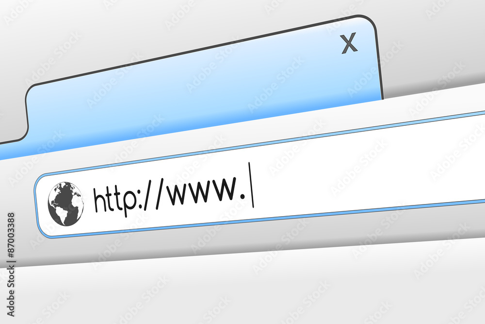 Poster web browser concept with address and navigation bar. vector illustration.