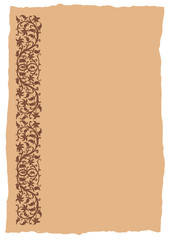 Floral frame in medieval style. Ornament of interwoven stems, foliage and flowers. Vector edging, design element and page decoration