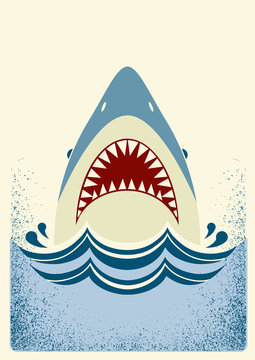 Shark jaws.Vector color illustration