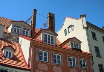 Fototapeta na wymiar Red roofs of Riga, Latvia 