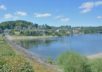 Fototapeta premium Urlaubsort Rurberg am Rurstausee in der Eifel in Nordrhein-Westfalen,Deutschland