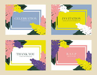 Set of wedding cards. Vector design.