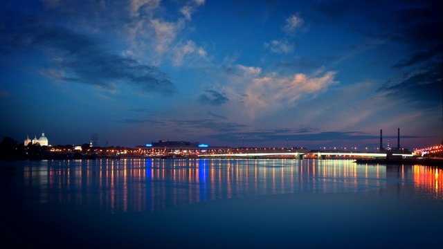 Saint-Petersburg. White nights bridge on the Neva. Russia