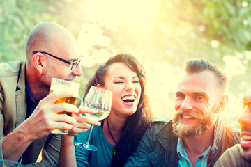 Diverse People Friends Hanging Out Drinking Concept