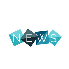 Word concept on color geometric shapes - news