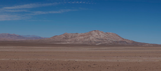 Desert scenery along Route 5 through the Atacama desert in Chile