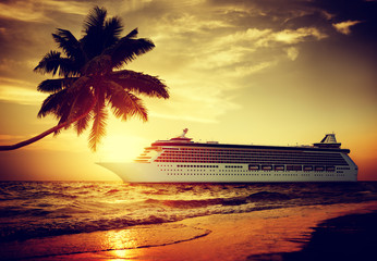 Yacht Cruise Ship Sea Ocean Tropical Scenic Concept