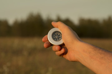 Holding a compass