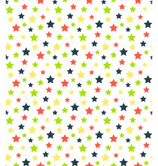 Seamless bright abstract pattern with stars isolated on white ba