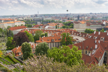 Aerial view over Old Town, Prague